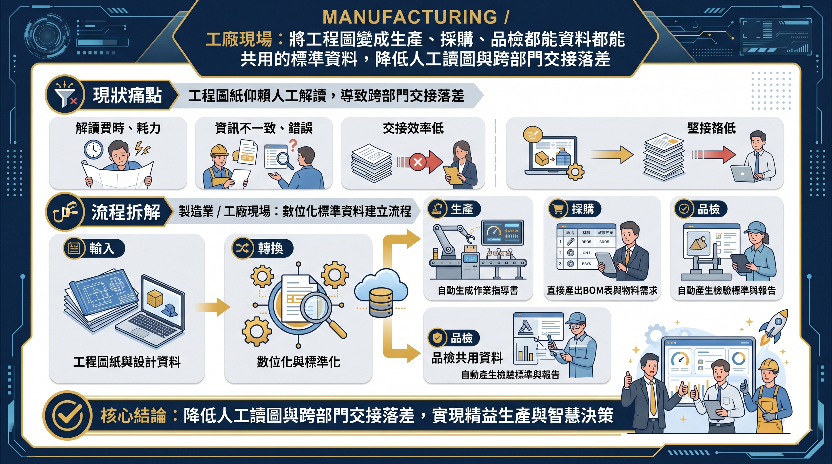 製造業與工廠現場產業說帖示意圖